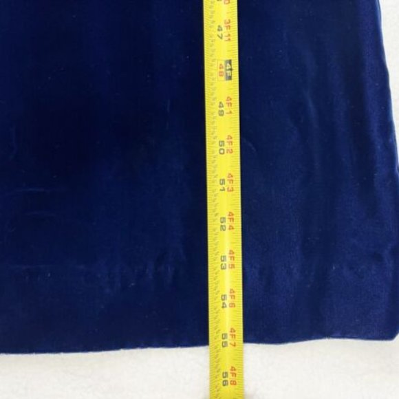 Vintage Formal Gown Blue Velvet Bead Rhinestones V Neck Empire Waist Size Small - Picture 9 of 10